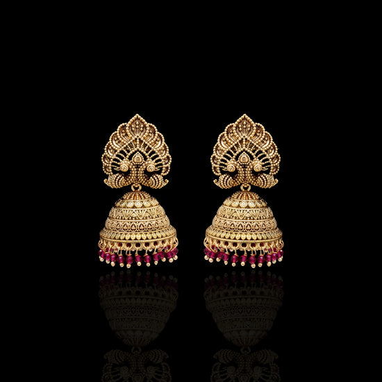 Festive Exclusive Gold Finish Anantara Jhumkis