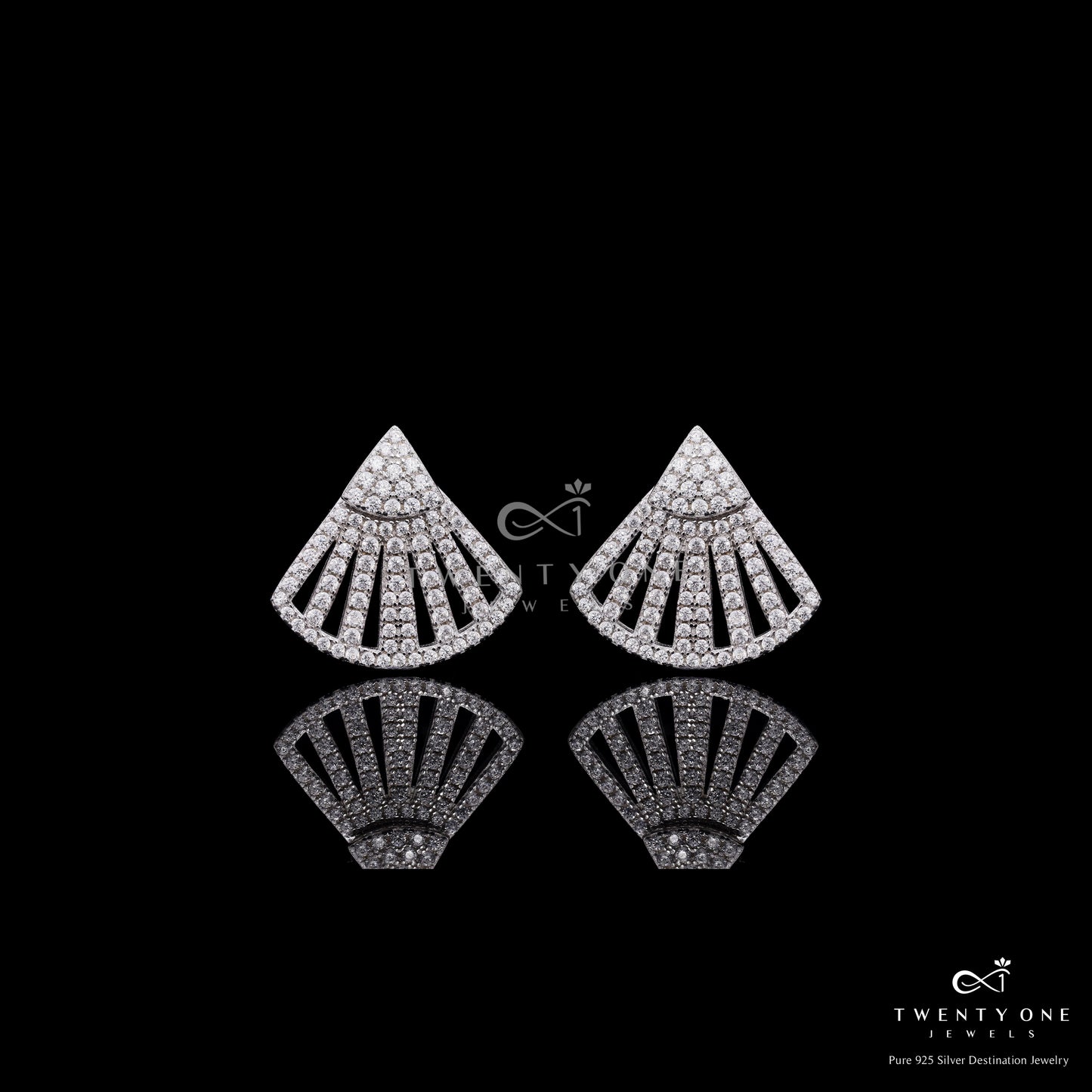 American Diamond Studded Faye Studs on 925 silver.