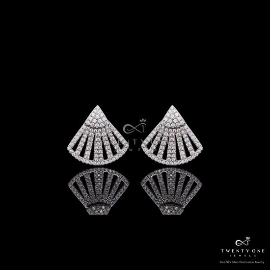 American Diamond Studded Faye Studs on 925 silver.
