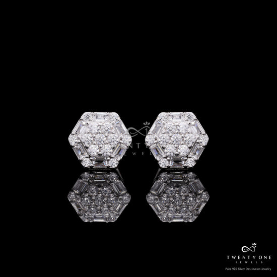 Ruth American Diamond Studs on Pure 925 Silver