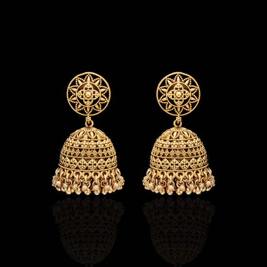 Festive Exclusive Gold Finish Anaya Jhumki Earrings