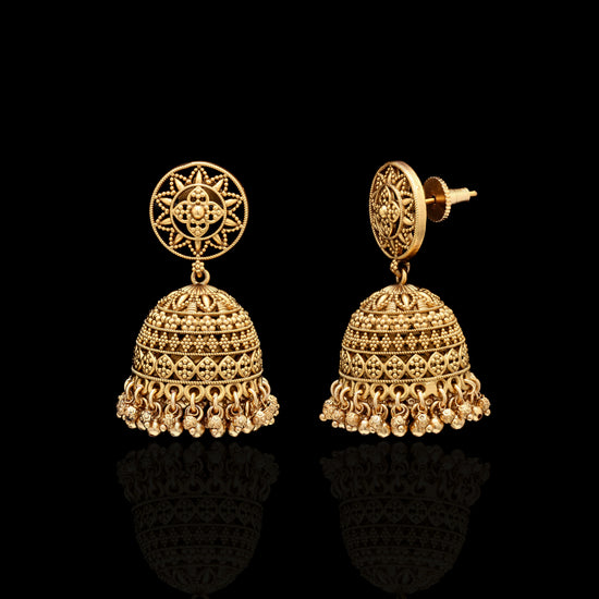 Festive Exclusive Gold Finish Anaya Jhumki Earrings