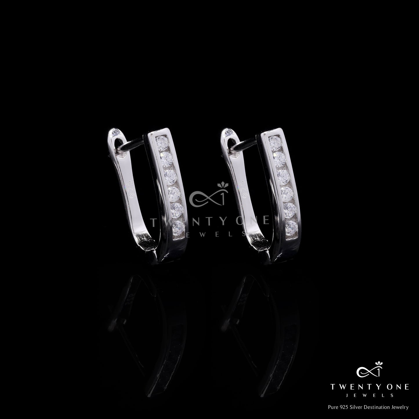 Pure 925 Silver Classic Amelia Huggie Hoop Earrings