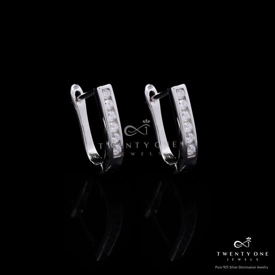 Pure 925 Silver Classic Amelia Huggie Hoop Earrings