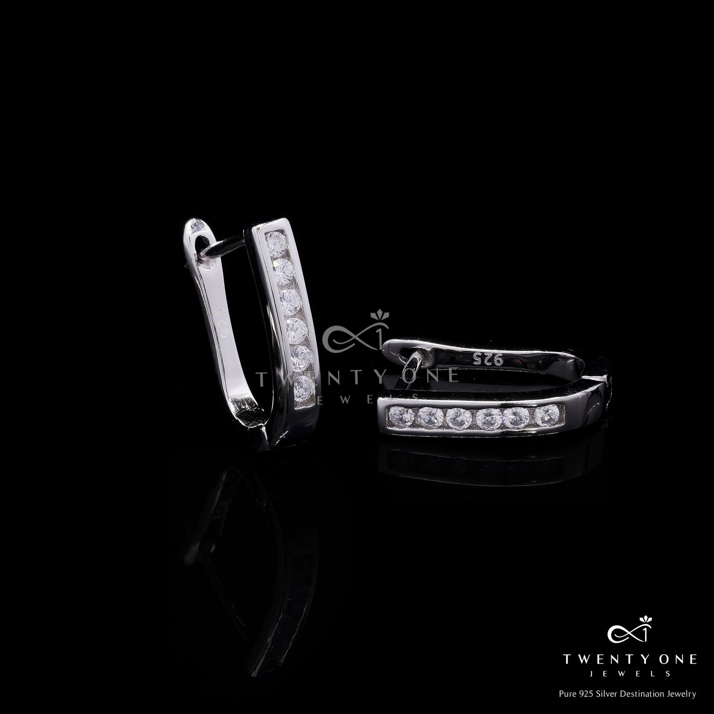 Pure 925 Silver Classic Amelia Huggie Hoop Earrings