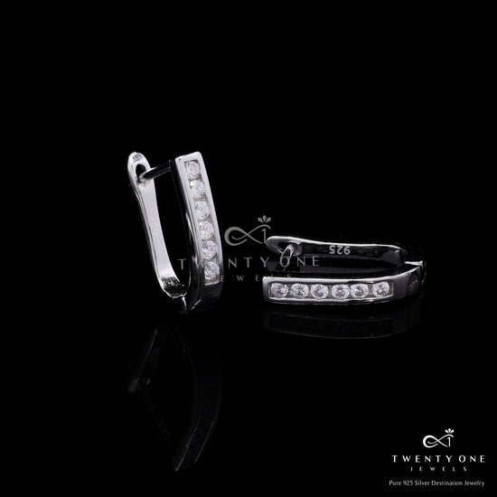 Pure 925 Silver Classic Amelia Huggie Hoop Earrings