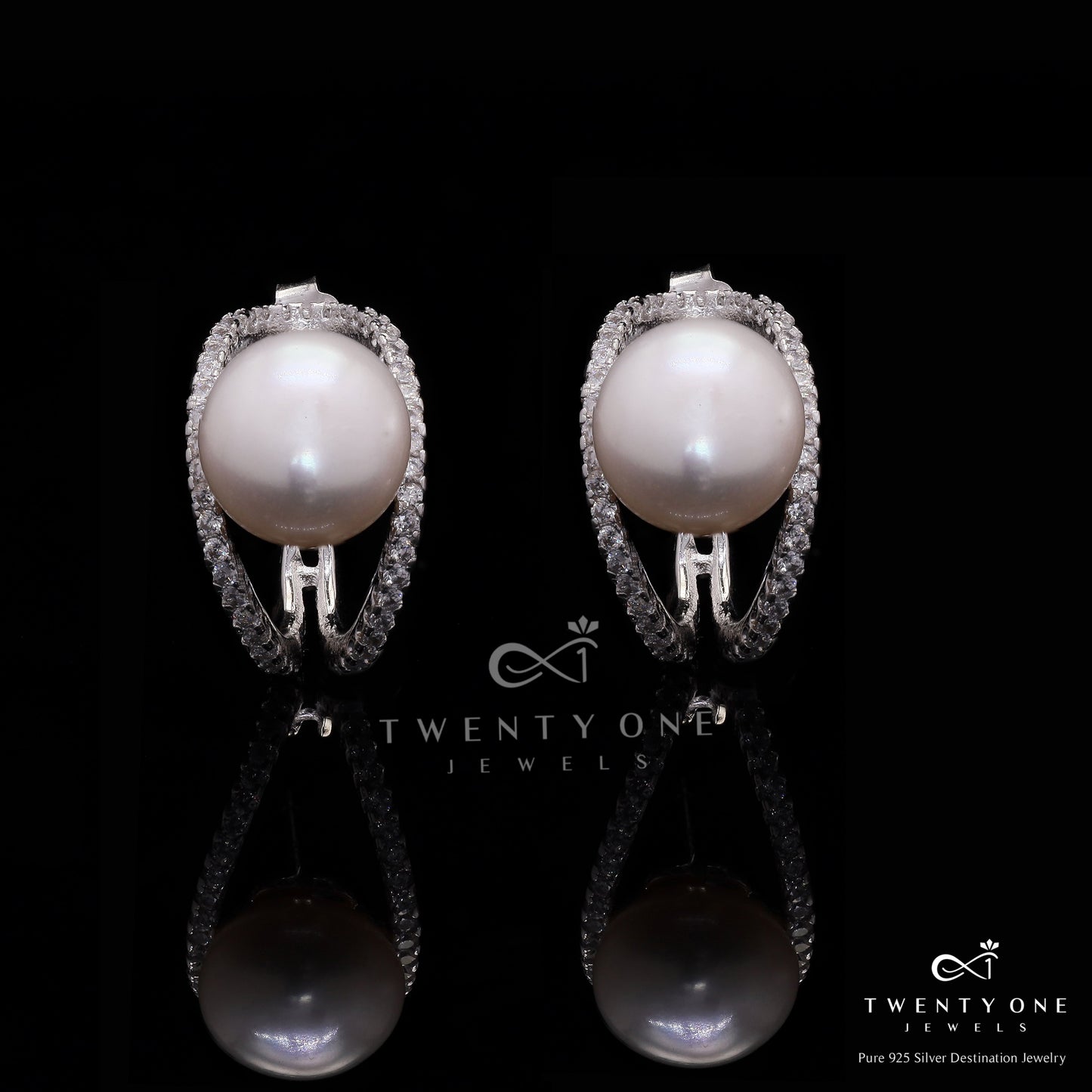 Fresh Water Pearl Cathy Earrings on Pure 925 Silver