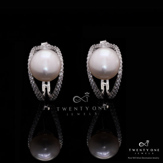 Fresh Water Pearl Cathy Earrings on Pure 925 Silver