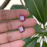 Diamond And Ruby Avaa Studs On 925 Silver