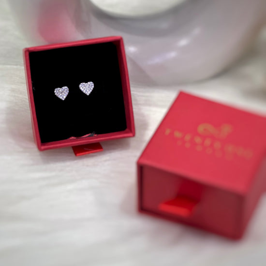 Pure 925 Silver Kids Mini Heart Studs