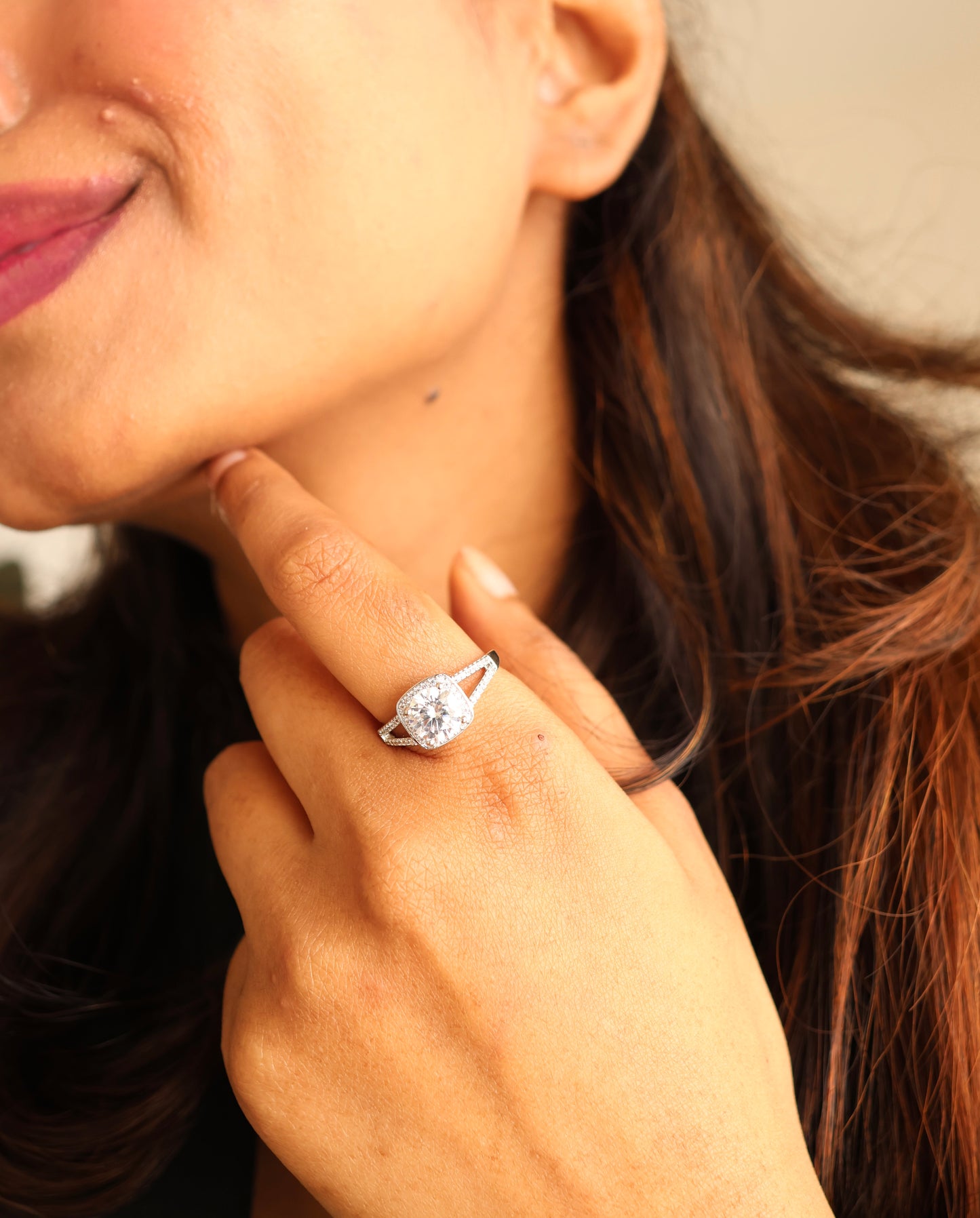 Adjustable American Diamond 1.5 Carat Solitaire Romy Anti Tarnish Ring ( Fits all Sizes )