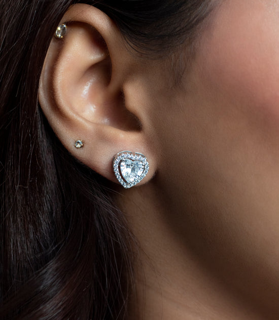 Silver solitaire earrings hotsell