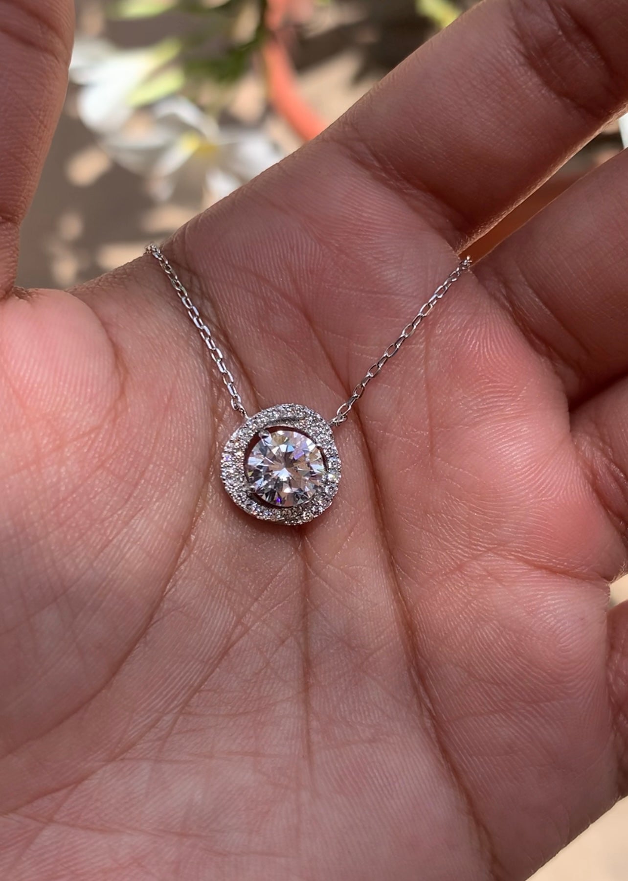 1.5 Carat Solitaire Austin Pendant with Chain on Pure 925 Silver