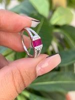 Kaisha Ruby and Diamond Ring On Pure 925 Silver