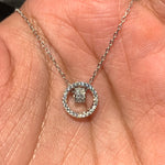 Janice Solitaire Pendant With Chain On 925 Silver