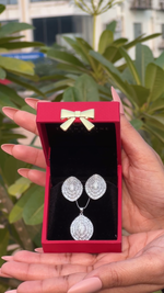 Drop Studded With Baguette Alisha Pendant Set On 925 Silver