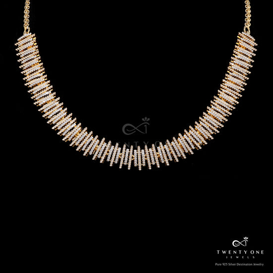 Dual Tone Pure 925 Silver Necklace Set