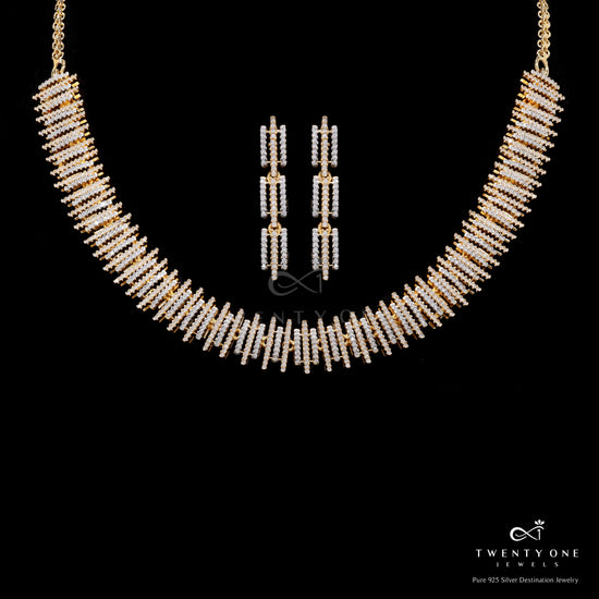 Dual Tone Pure 925 Silver Necklace Set