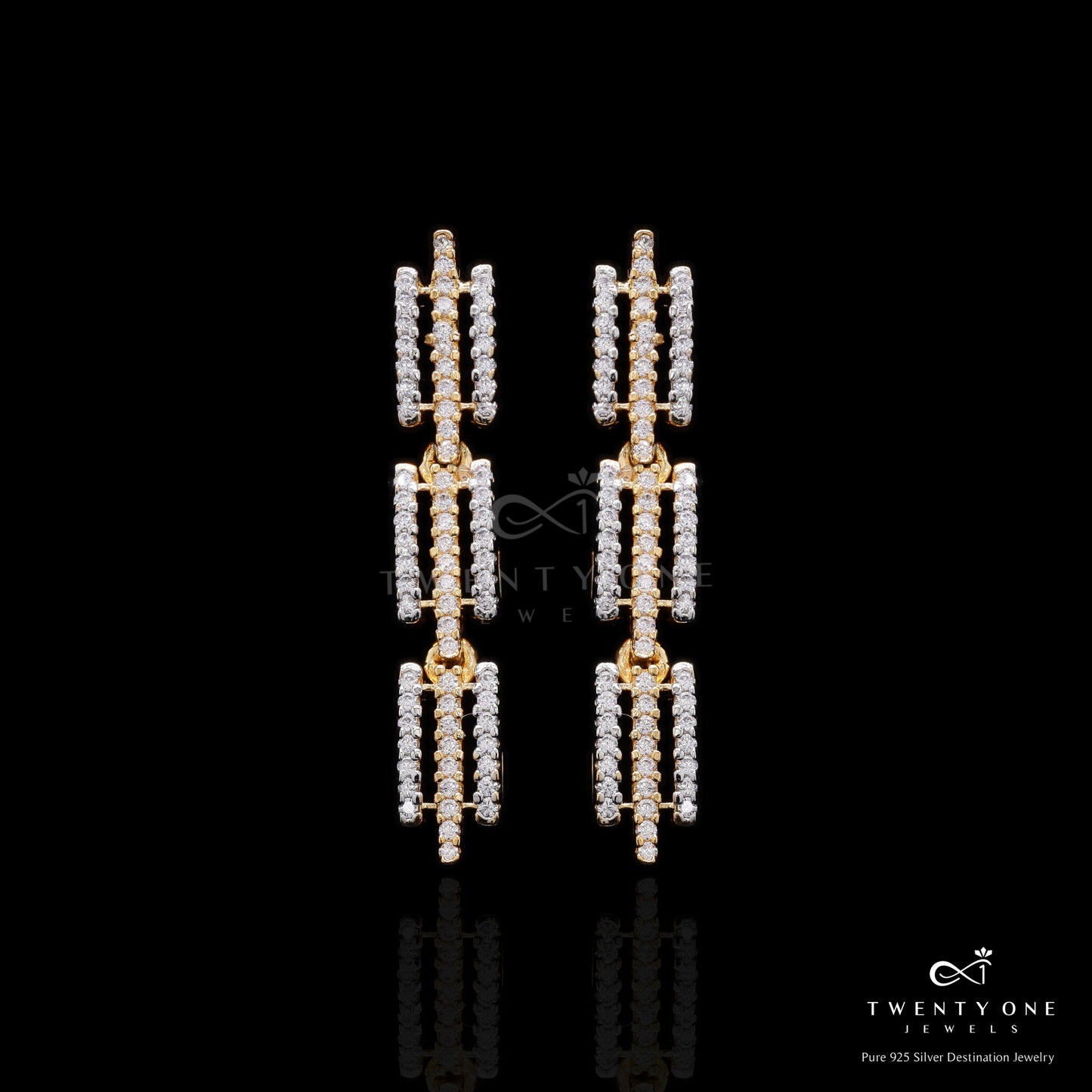 Dual Tone Pure 925 Silver Necklace Set