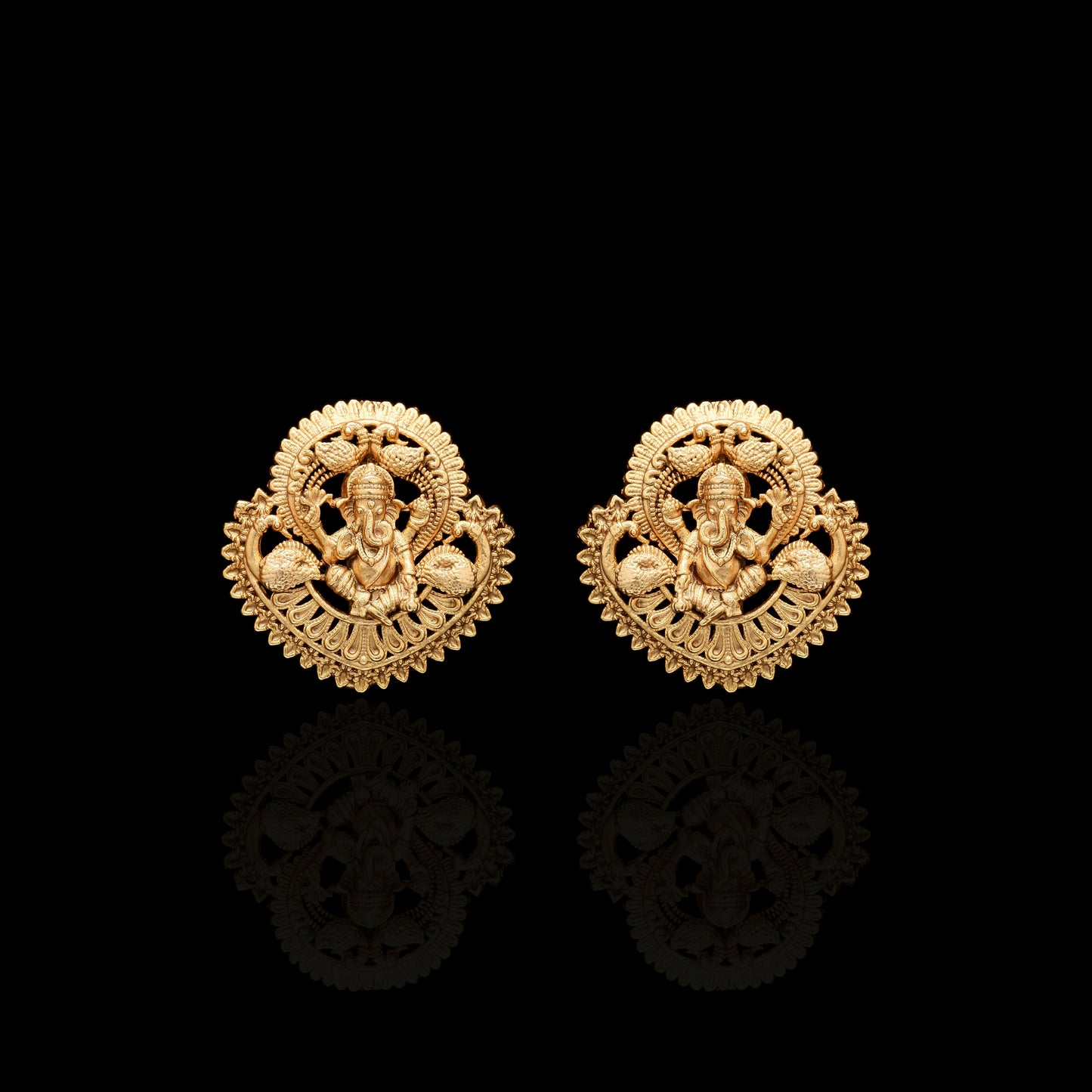 Festive Exclusive Gold Finish Ganesh Ji Necklace Set with Earrings