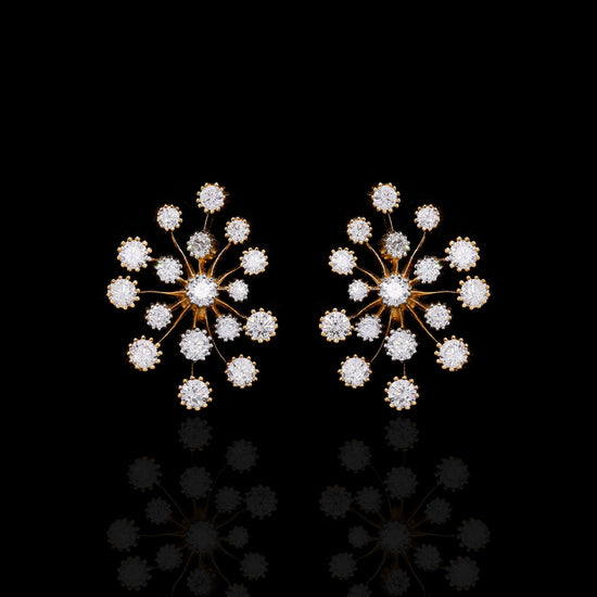 Dual Tone Miracle Plate Bridal Starry Necklace Set with Earrings on Pure 925 Silver