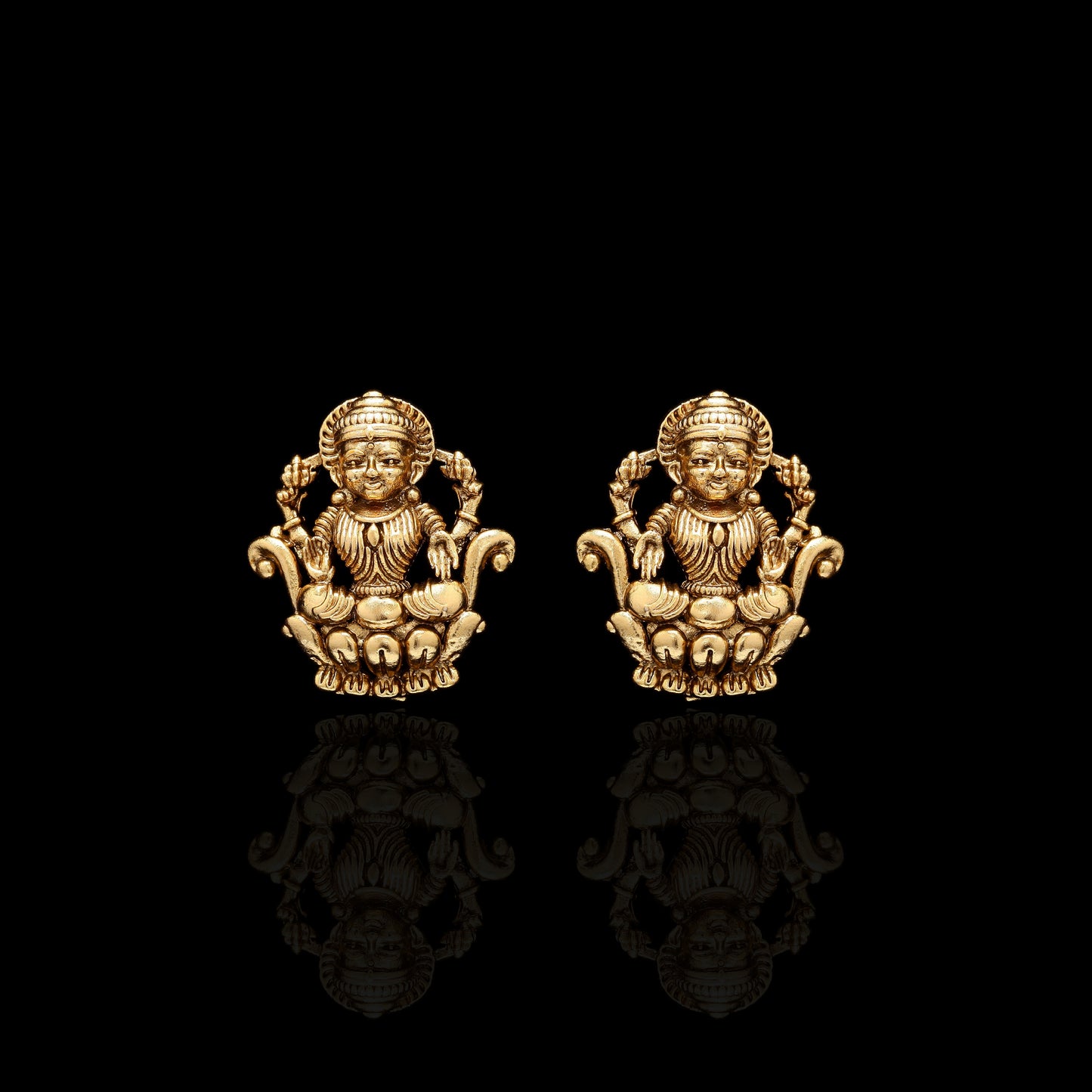 Festive Exclusive Gold Finish Laxmi Mata Necklace Set with Earrings