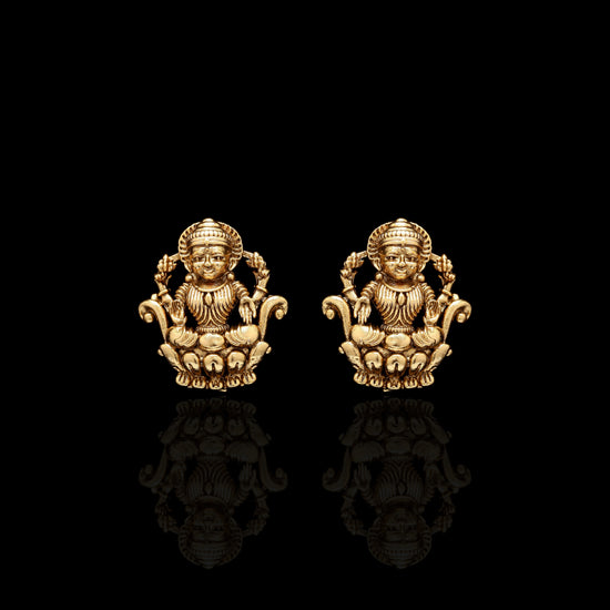 Festive Exclusive Gold Finish Laxmi Mata Necklace Set with Earrings