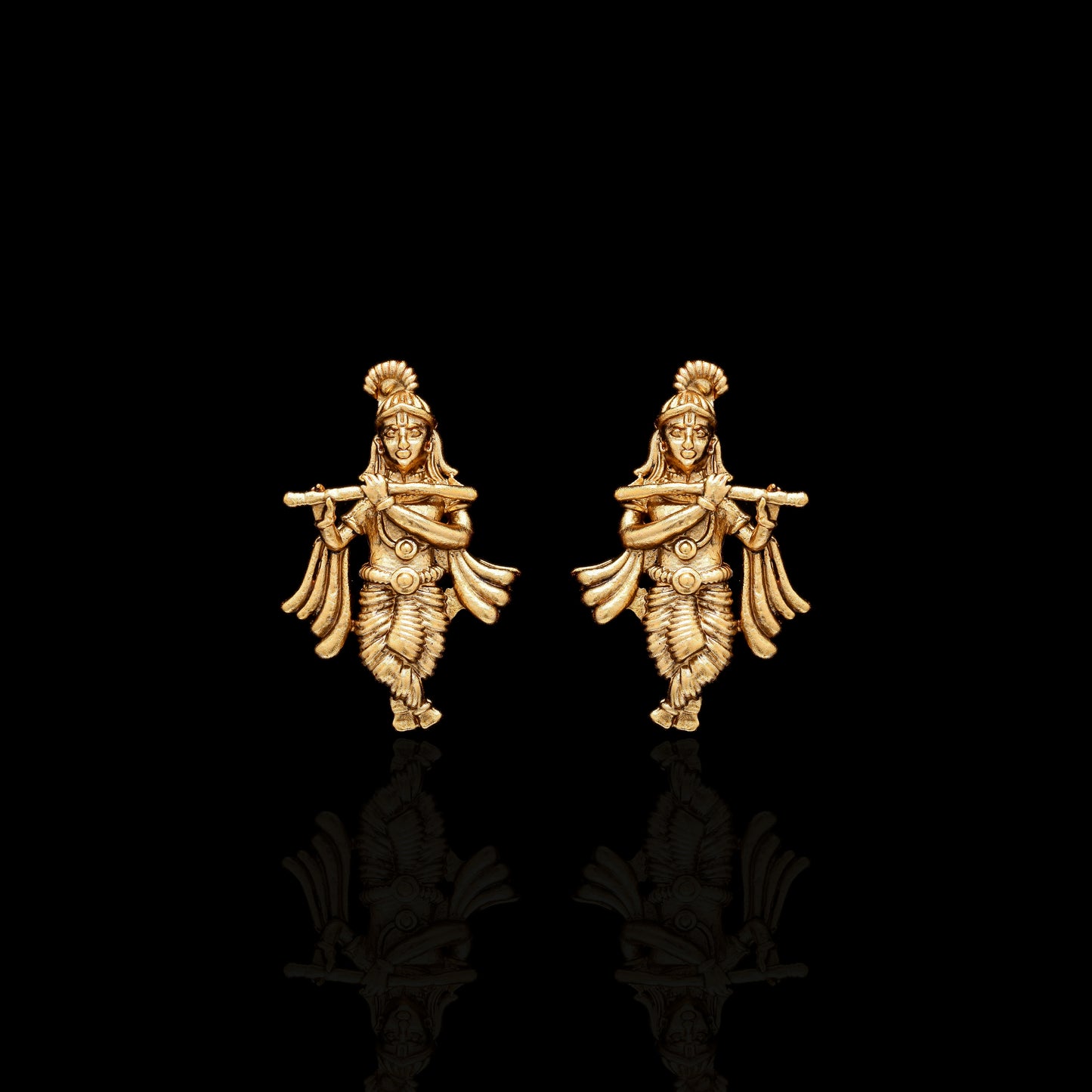 Festive Exclusive Gold Finish Krishna Necklace Set with Earrings