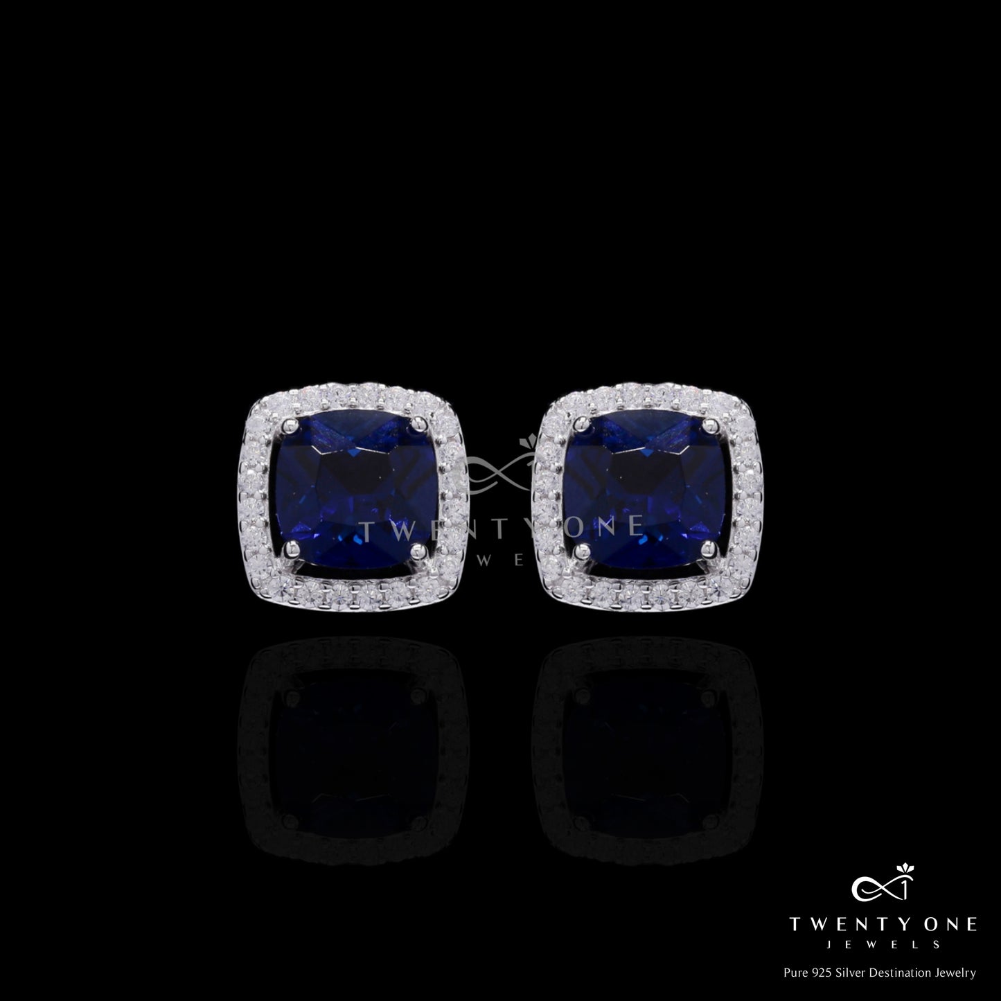3 Carat Rounded Cushion Cut Solitaire  Hydro Blue Sapphire Sylvy Pendant Set on Pure 925 Silver