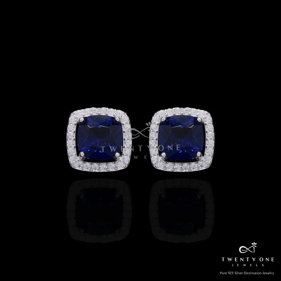 3 Carat Rounded Cushion Cut Solitaire  Hydro Blue Sapphire Sylvy Pendant Set on Pure 925 Silver