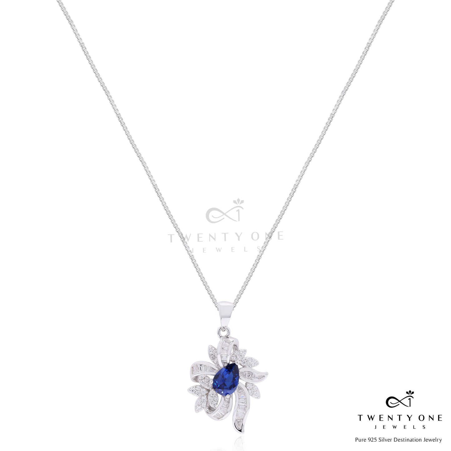 Ultra Premium Hydro Blue Tanzanite Belluci Pendant Set on Pure 925 Silver