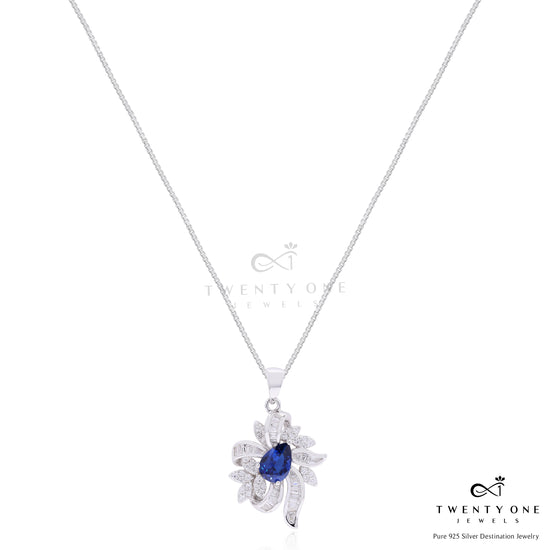 Ultra Premium Hydro Blue Tanzanite Belluci Pendant Set on Pure 925 Silver