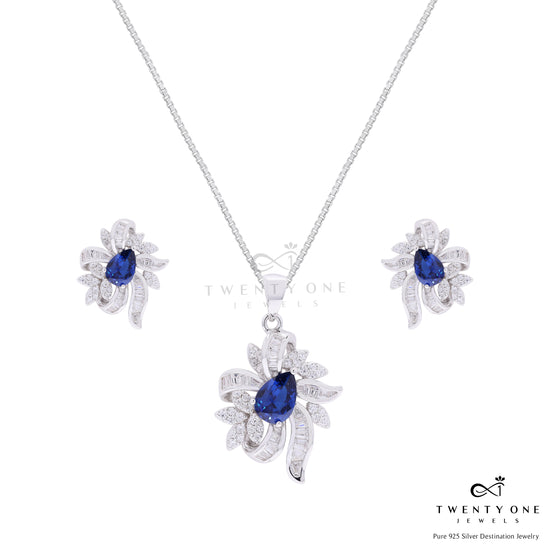 Ultra Premium Hydro Blue Tanzanite Belluci Pendant Set on Pure 925 Silver