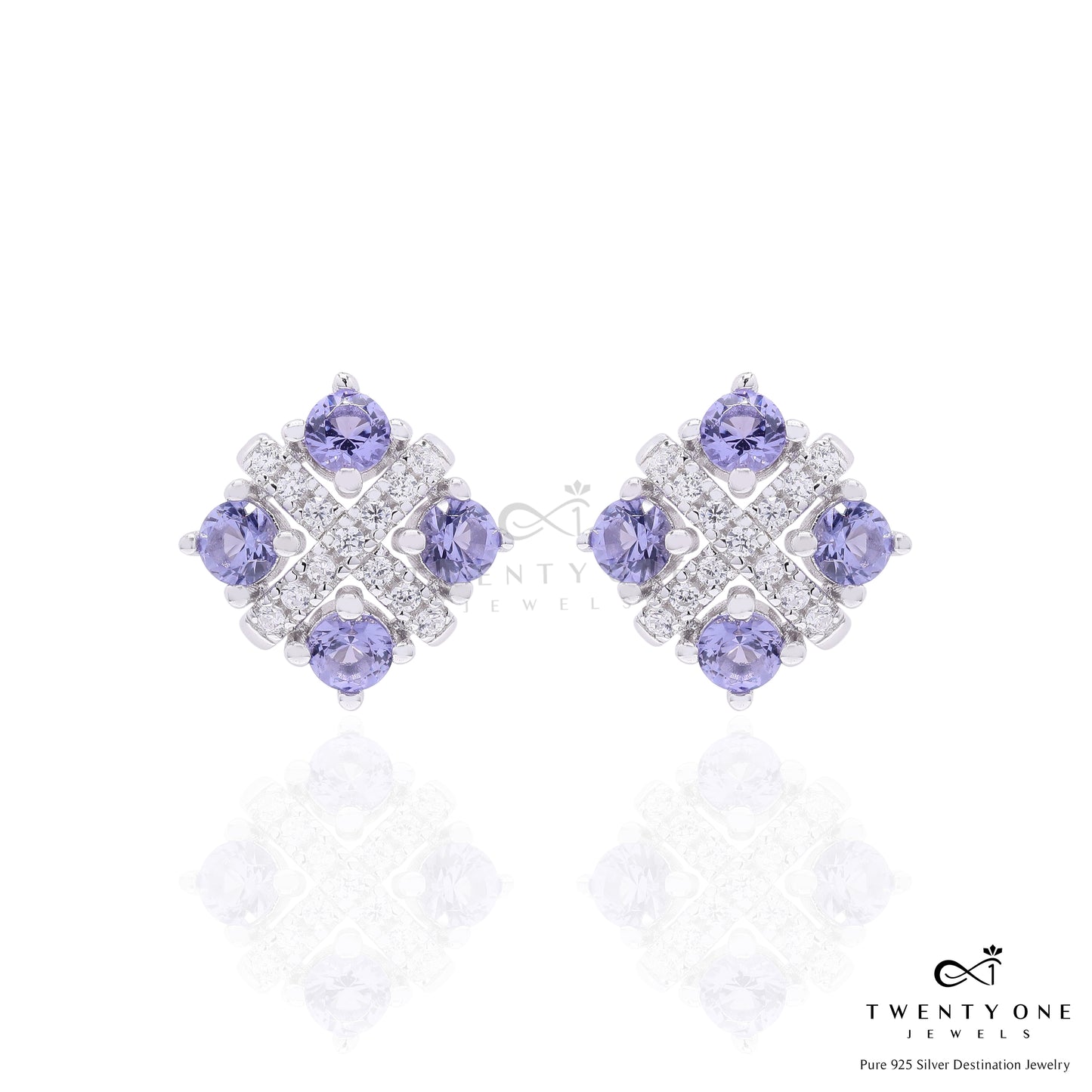 Ultra Premium Quadra Amethyst Pendant Set on Pure 925 Silver