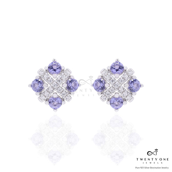 Ultra Premium Quadra Amethyst Pendant Set on Pure 925 Silver