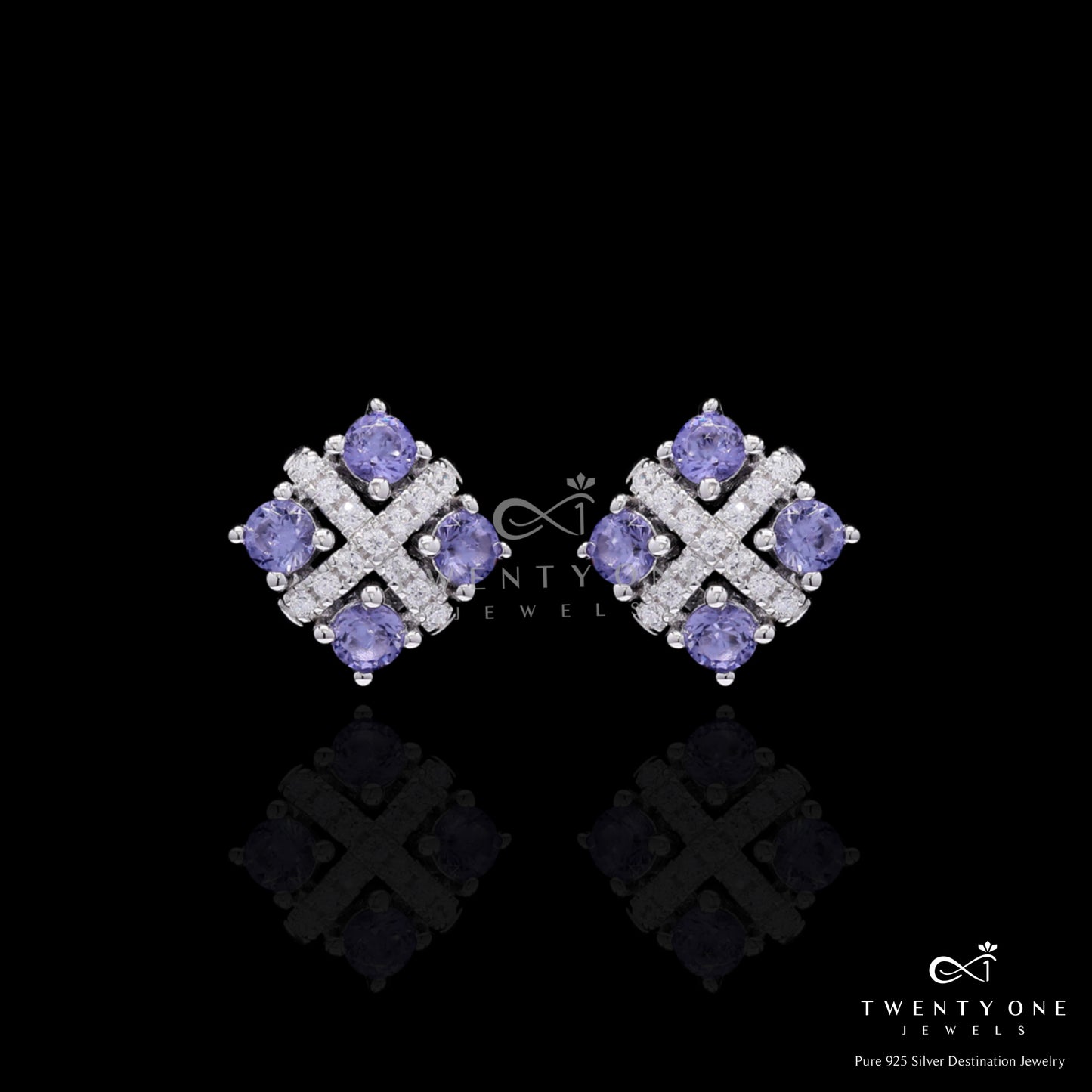 Ultra Premium Quadra Amethyst Pendant Set on Pure 925 Silver