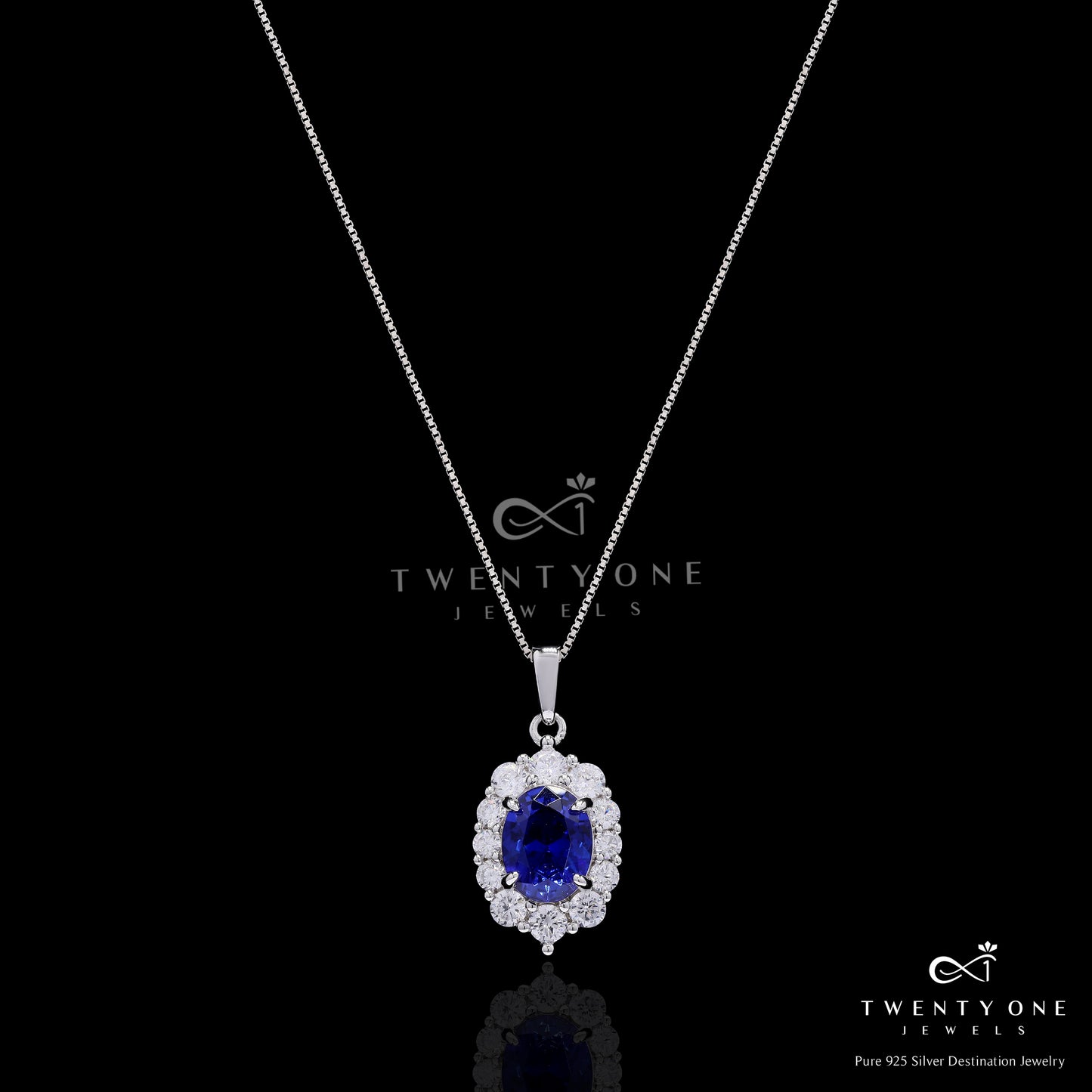 Ultra Premium Hydro Tanzanite Oval Solitaire Gyra Pendant Set on Pure 925 Silver