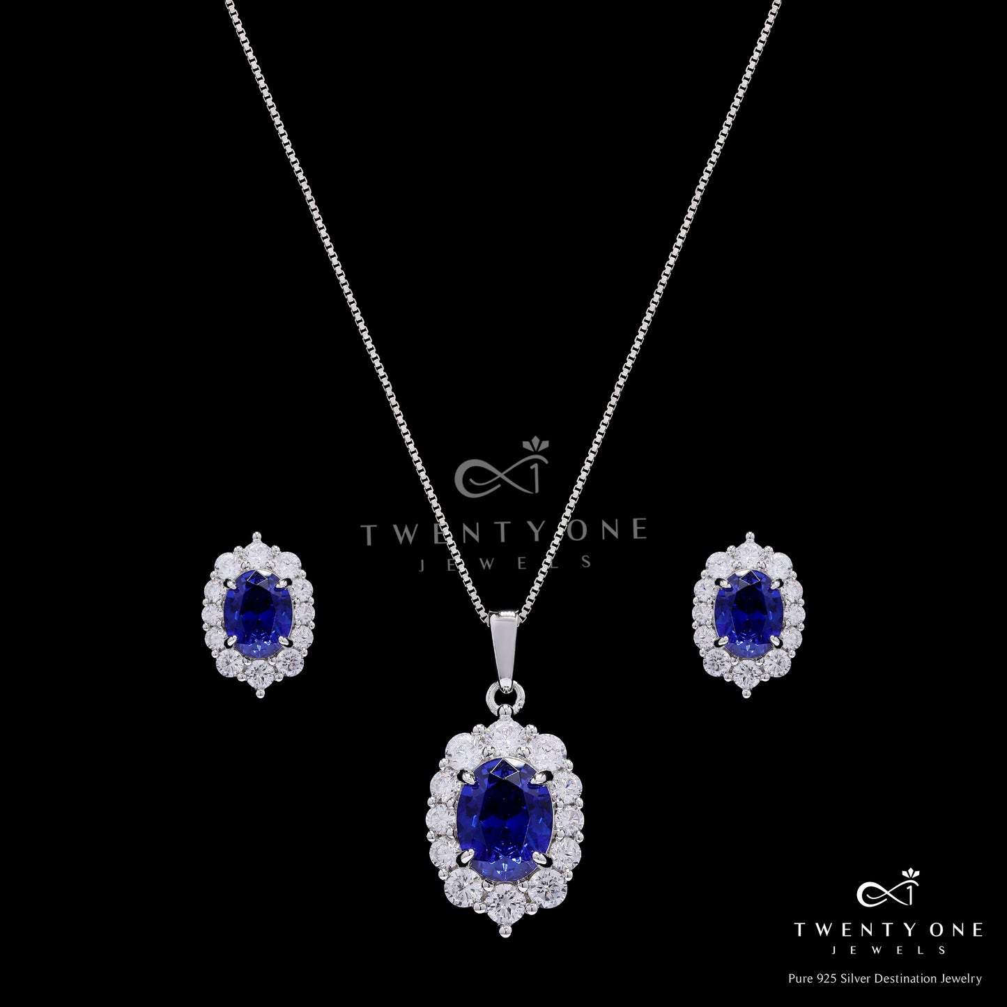 Ultra Premium Hydro Tanzanite Oval Solitaire Gyra Pendant Set on Pure 925 Silver