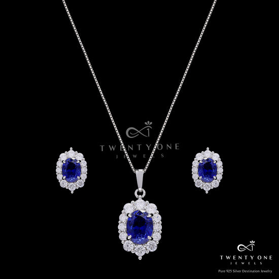 Ultra Premium Hydro Tanzanite Oval Solitaire Gyra Pendant Set on Pure 925 Silver