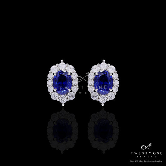 Ultra Premium Hydro Tanzanite Oval Solitaire Gyra Pendant Set on Pure 925 Silver