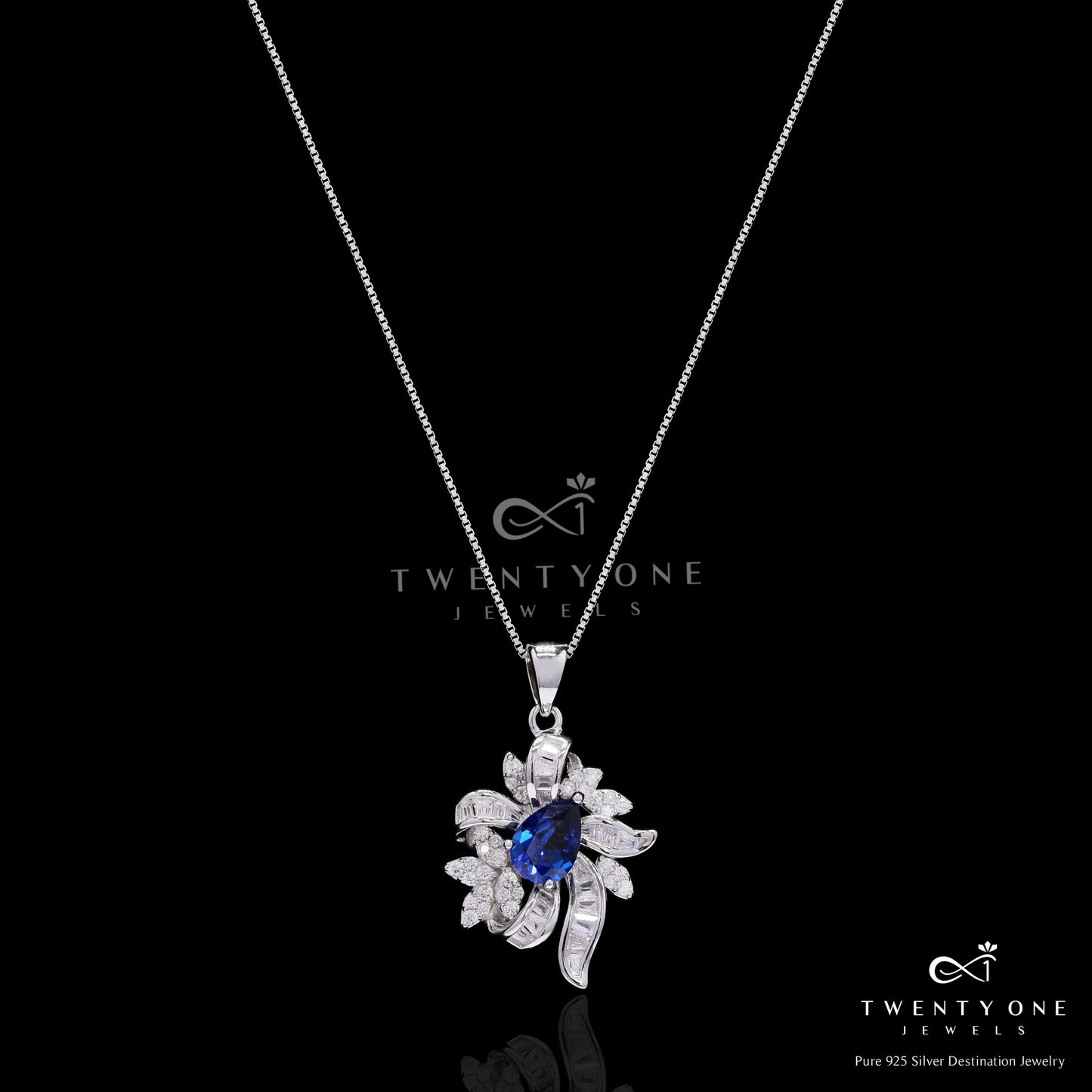 Ultra Premium Hydro Blue Tanzanite Belluci Pendant Set on Pure 925 Silver