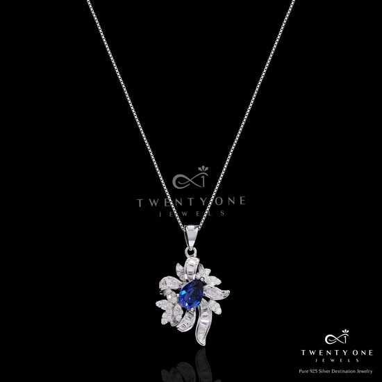 Ultra Premium Hydro Blue Tanzanite Belluci Pendant Set on Pure 925 Silver