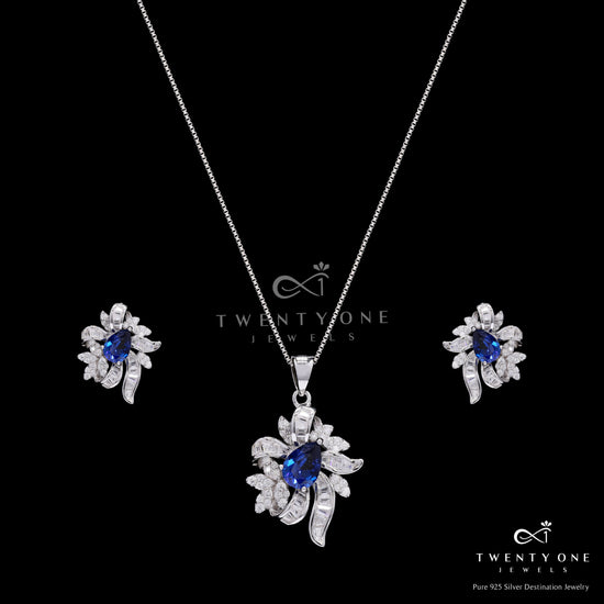 Ultra Premium Hydro Blue Tanzanite Belluci Pendant Set on Pure 925 Silver