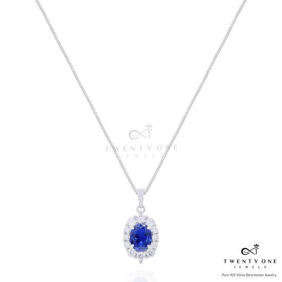 Ultra Premium Hydro Tanzanite Oval Solitaire Gyra Pendant Set on Pure 925 Silver