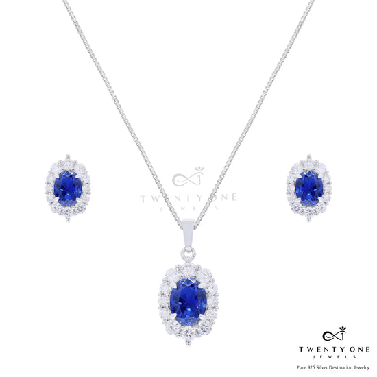 Ultra Premium Hydro Tanzanite Oval Solitaire Gyra Pendant Set on Pure 925 Silver