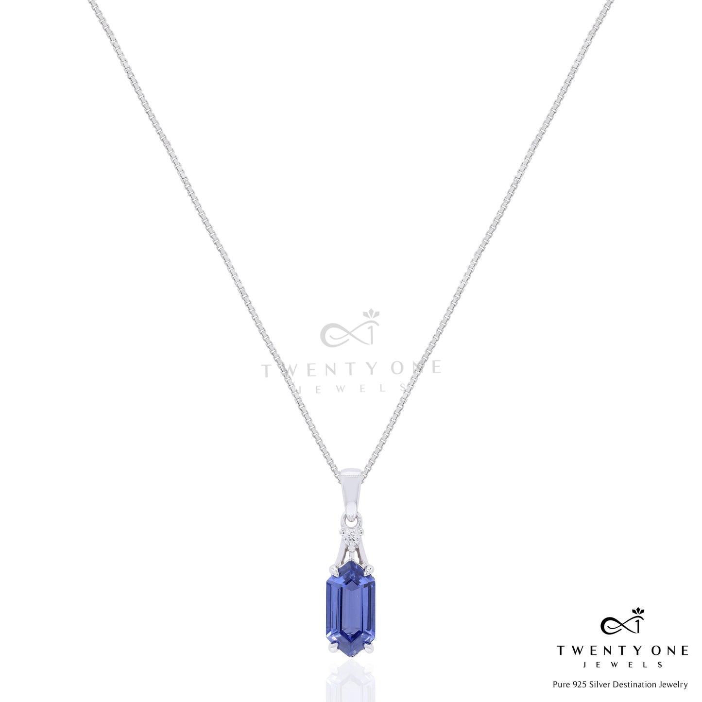 Ultra Premium Hexagon Cut Hydro Tanzanite Pendant Set on Pure 925 Silver