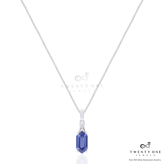 Ultra Premium Hexagon Cut Hydro Tanzanite Pendant Set on Pure 925 Silver