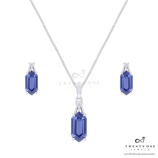Ultra Premium Hexagon Cut Hydro Tanzanite Pendant Set on Pure 925 Silver