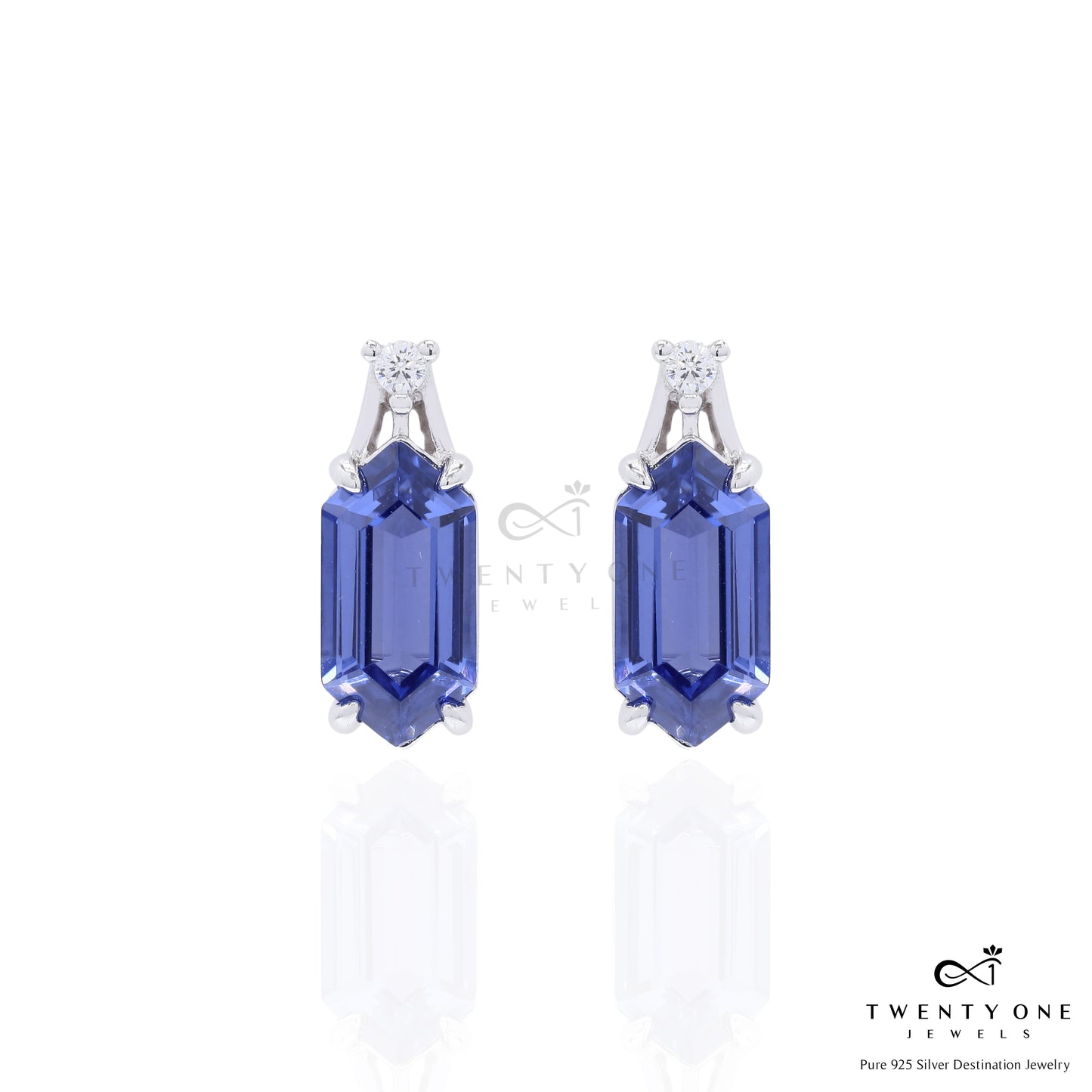 Ultra Premium Hexagon Cut Hydro Tanzanite Pendant Set on Pure 925 Silver
