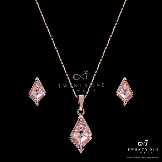 Premium Peach Morganite Finesse Pendant Set on Pure 925 Silver
